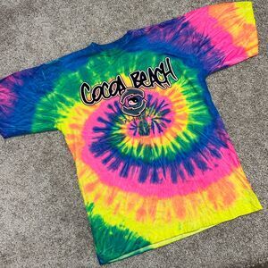 Vintage Cocoa Beach Tie Dye Tshirt Men‎ Size Large Single Stitch Cotton (604)(